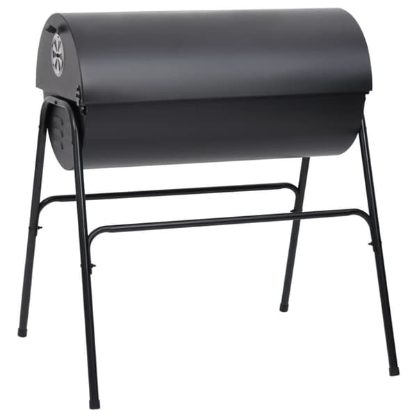 The Living Store Grilltunna med 2 grillgaller svart 80x95x90 cm stål -  Utomhusgrillar