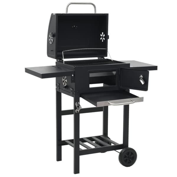 The Living Store Kolgrill med nedre hylla svart -  Utomhusgrillar