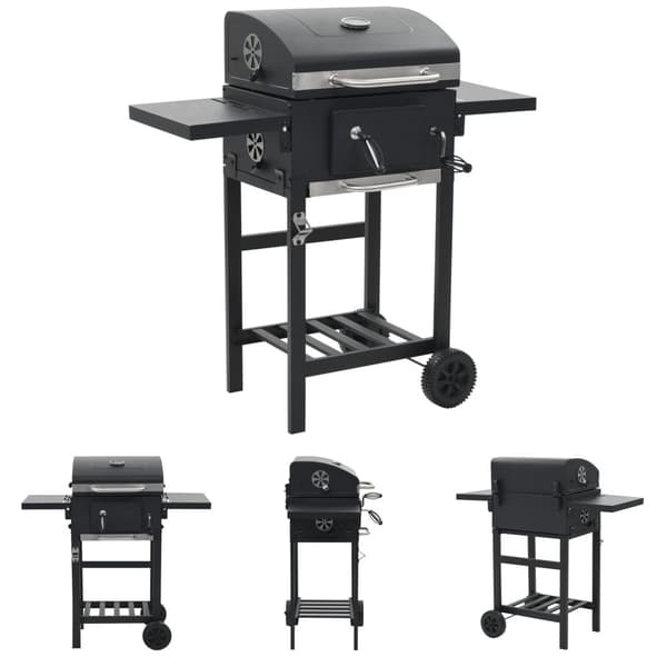 The Living Store Kolgrill med nedre hylla svart - Utomhusgrillar