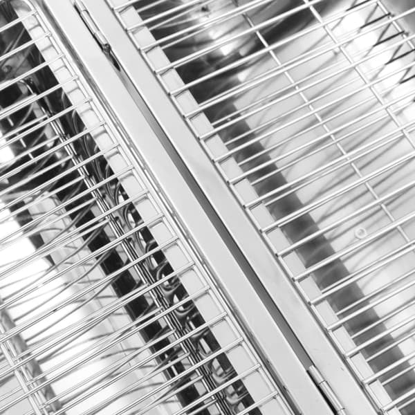 The Living Store Portabel kolgrill dubbel rostfritt stål -  Utomhusgrillar