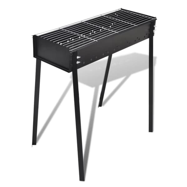Kolgrill rektangulär svart 75x28 cm -  Utomhusgrillar