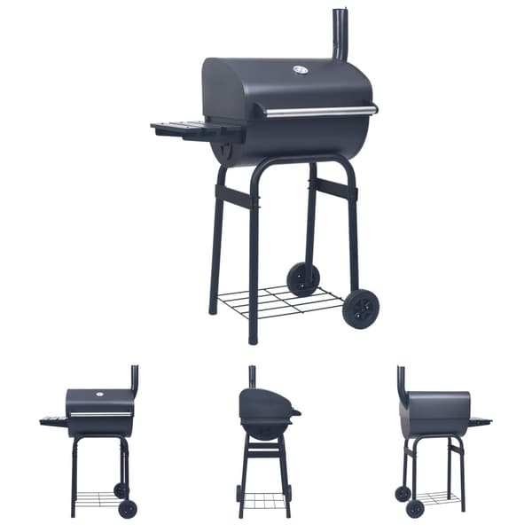 The Living Store Kolgrill/rökargrill med nedre hylla svart -  Utomhusgrillar