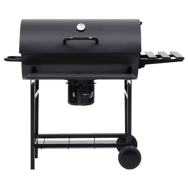 Grill - Living tøndegrill med hjul og hylder 115x85x95 cm stål sort