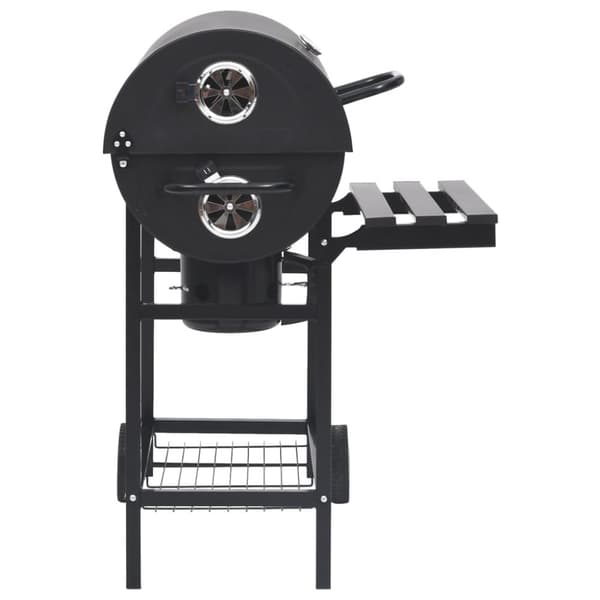 Grill - Living tøndegrill med hjul og hylder 115x85x95 cm stål sort