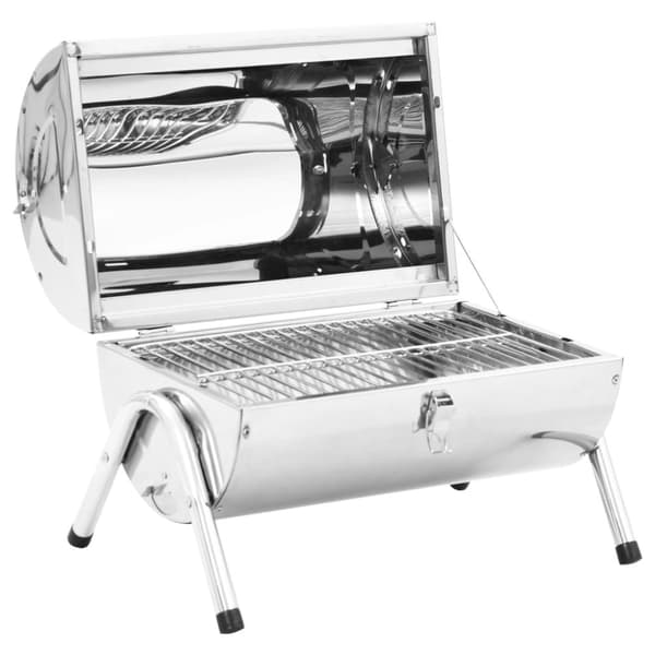 Grill - Living transportabel bordgrill med dobbelt grillrist rustfrit stål