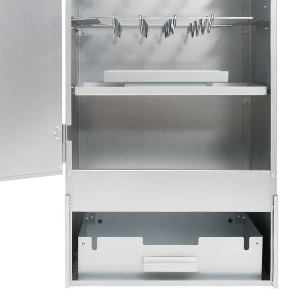 Ulkogrillit - Living BBQ Savustinuuni puulastuilla 44,5x29x110 cm galvanoitu teräs