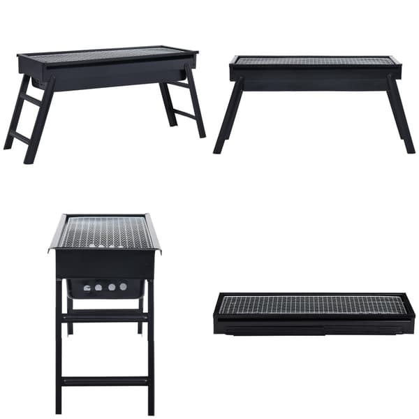 Bærbar campinggrill 60x22,5x33 cm stål - Udendørsgrill - Udendørsgriller - Home & Living
