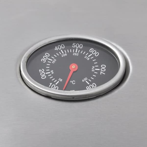 gasgrill 4 + 1 grillzoner sort og sølvfarvet