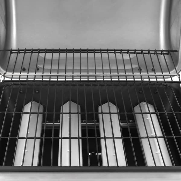 Gasolgrill med 4 brännare svart och silver