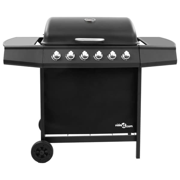 Gasolgrill med 6 brännare svart