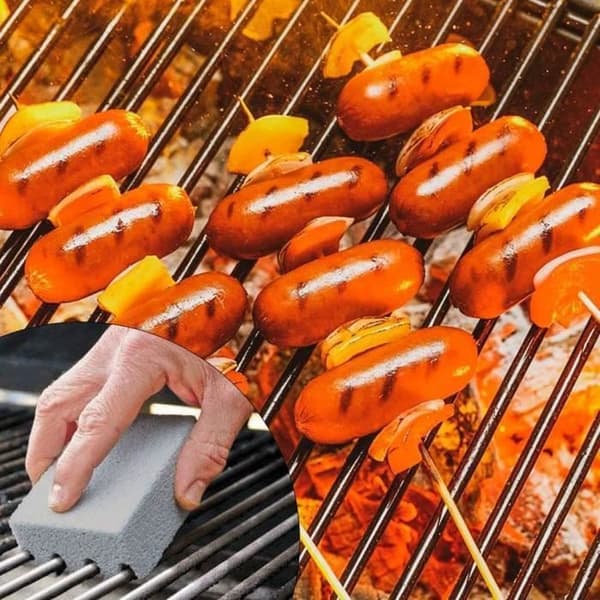 Set med 12 rengöringsborstar för grillgrill, tegel, pimpsten för grillning[J2399]