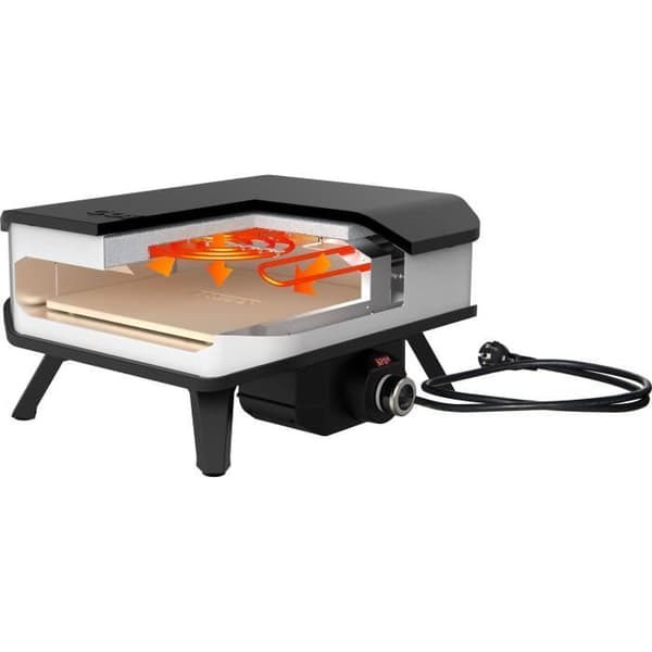 Elektrisk pizzaugn - COZZE - 2200 W - 60,5 x 60,5 x 30,5 cm - Svart / Vit