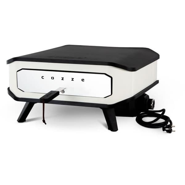Elektrisk pizzaugn - COZZE - 2200 W - 60,5 x 60,5 x 30,5 cm - Svart / Vit