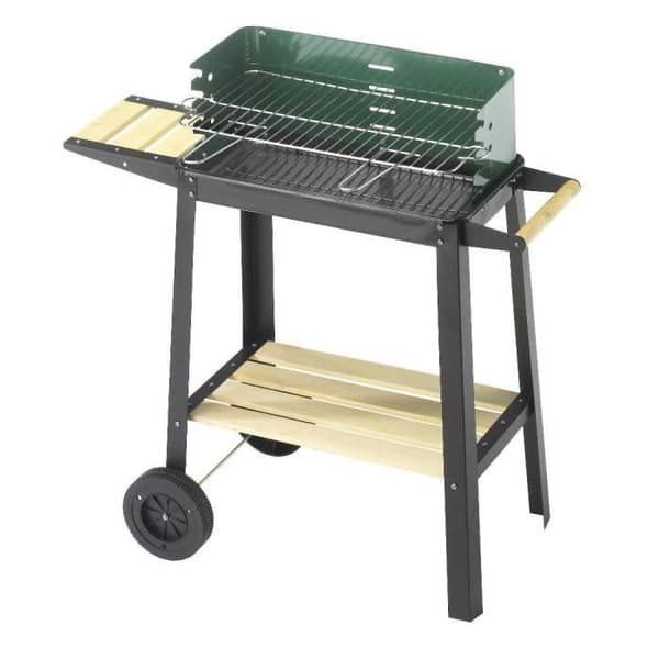 Grilla en carbonella 50x25cm kol i acciaio bbq con ruote 50311