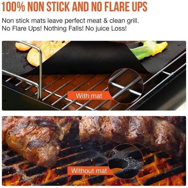 Grill Planchas CLYCTIP matlagningsmatta för grill och ugn, set med 5,40cm*33cm Non-Stick BBQ Lakan e 2640