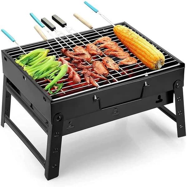 BBQ BBQ Kolgrill Bärbar Grill Vikbar Grill Kolgrill Camping Rostfritt stål Grillgrill3505