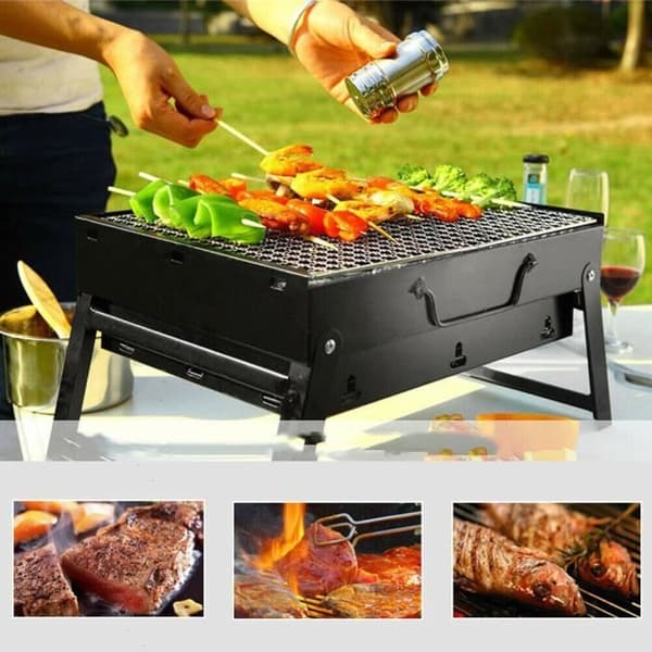 Träkolsgrill - A1-storlek - Grill - Uteplats - Camping - Picknick - Fällbar brännare