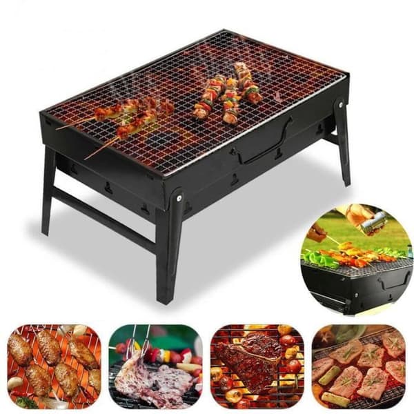 Träkolsgrill - A1-storlek - Grill - Uteplats - Camping - Picknick - Fällbar brännare