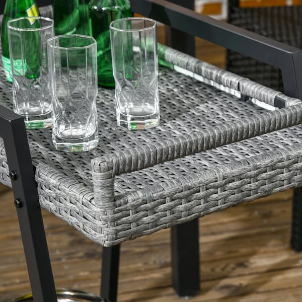 Rootz Grillwagen BBQ-Wagen tarjoiluvaunu - Säilytysvaunu - Pyörällinen säilytyskärry - Runsas kaksitasoinen muotoilu - Vaivaton liikkuvuus - Vakaa ja