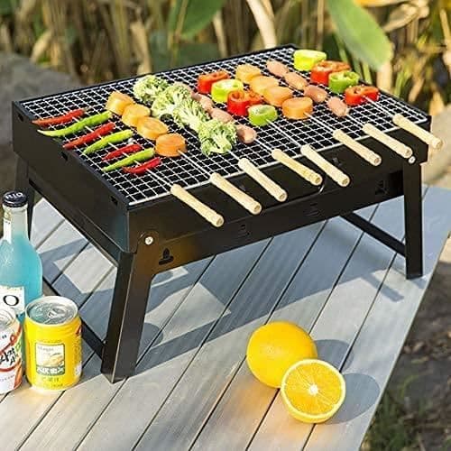 Kolgrill, hopfällbar BBQ-grill, bärbar, för matlagning utomhus, camping, vandring, [508]