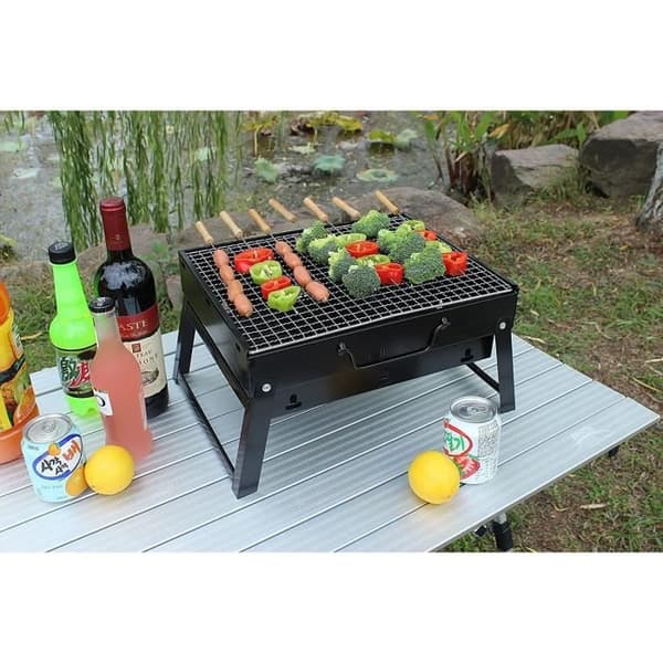 Kolgrill, hopfällbar BBQ-grill, bärbar, för matlagning utomhus, camping, vandring, [508]