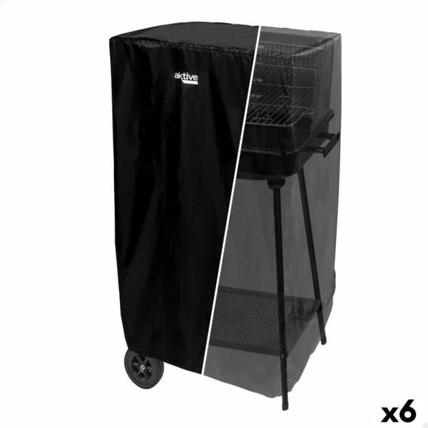 Beskyttelsesdæksel til grill Aktive Sort 6 enheder 74,5 x 109 x 64,5 cm