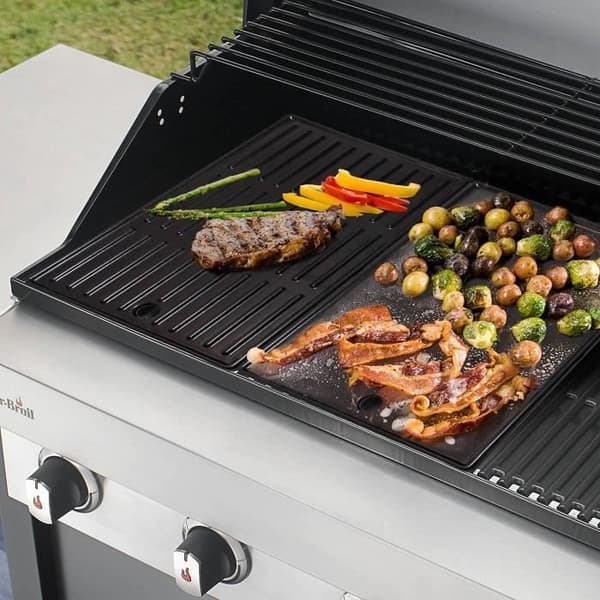 Vändbar plancha för Char-broil grillar - 43 x 21 cm - Gas - Gjutjärn - Svart