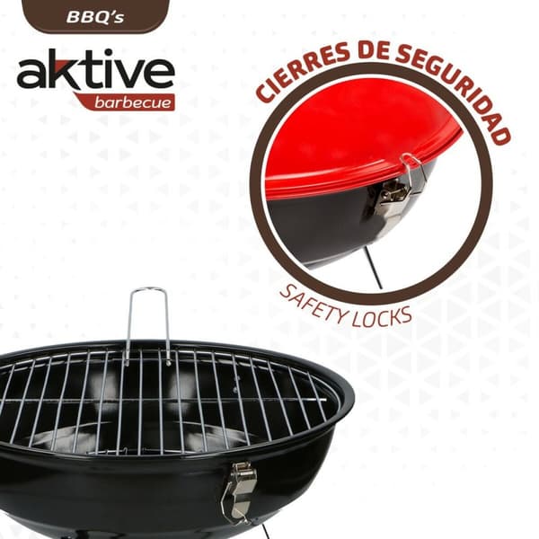 Bärbar Grill Aktive Emaljerad metall Ø 36 cm 36 x 44 x 36 cm (4 antal) Röd