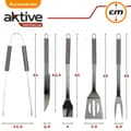 Miniatyrbillede 7 af 7: Grillredskaber Aktive Silikone Rustfrit stål 12 enheder 7,5 x 35 x 1,9 cm (5 Dele)