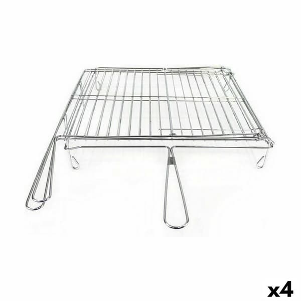 Grill Algon Forkrommet Roterende Sølv 45 x 50 x 9 cm (4 enheter)