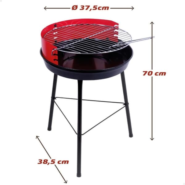 Porttakil grilli Aktive Puu Rauta 37,5 x 70 x 38,5 cm (4 osaa) Punainen