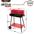 Miniatyrbilde 5 av 5: Kullgrilling med Hjul Aktive Stål Plast Emaljert metall 66 x 85 x 44 cm Rød