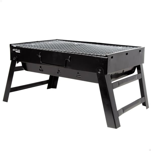 Bærbar Grill Aktive Rektangulær Svart 50 x 23 x 30 cm (2 enheter)