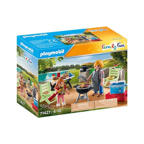 Leksak - PLAYMOBIL - Grill med pappa och barn - Kol - Keramikbriketter - 4 personer