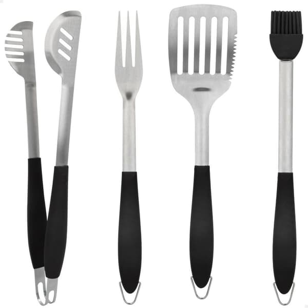 Set med Redskap för Barbecue Aktive 4 Delar Grill Rostfritt stål 10 x 42 x 4 cm (4 antal)
