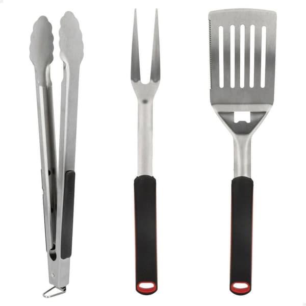 Sæt med grillredskaber Aktive 3 Dele Havegrill Rustfrit stål 9 x 41 x 5 cm (4 enheder)