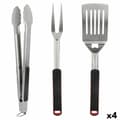 Miniatyrbillede 1 af 7: Sæt med grillredskaber Aktive 3 Dele Havegrill Rustfrit stål 9 x 41 x 5 cm (4 enheder)