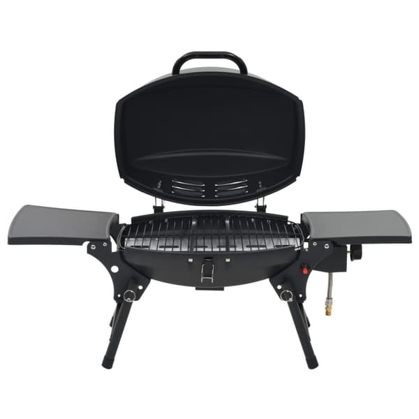 Portabel gasolgrill med kokzon svart