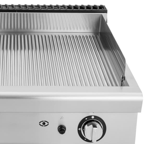 Royal Catering - Stekbord - Gas - Räfflad - 50–300 °C - Propangas / gasol / naturgas - Underskåp