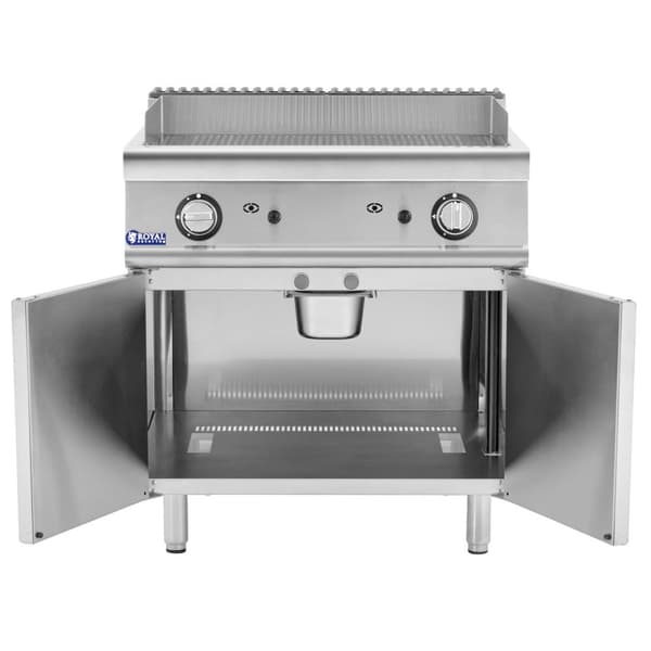 Royal Catering - Stekbord - Gas - Räfflad - 50–300 °C - Propangas / gasol / naturgas - Underskåp