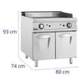 Miniatyrbild 6 av 7: Royal Catering - Stekbord - Gas - Räfflad - 50–300 °C - Propangas / gasol / naturgas - Underskåp