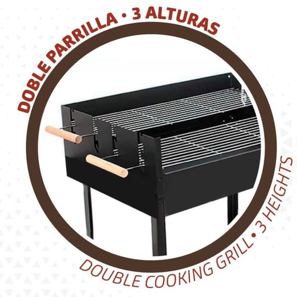 Kulgrill med hjul Aktive Emaljeret metal 100,5 x 88,5 x 40 cm Sort