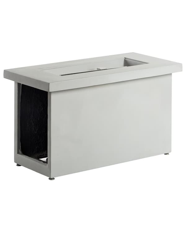 Utepeis Lysegrå 108 x 51 x 62 cm GRC Gassdrevet Rektangulær form Moderne design Terrassevarmer Ildsted Hage