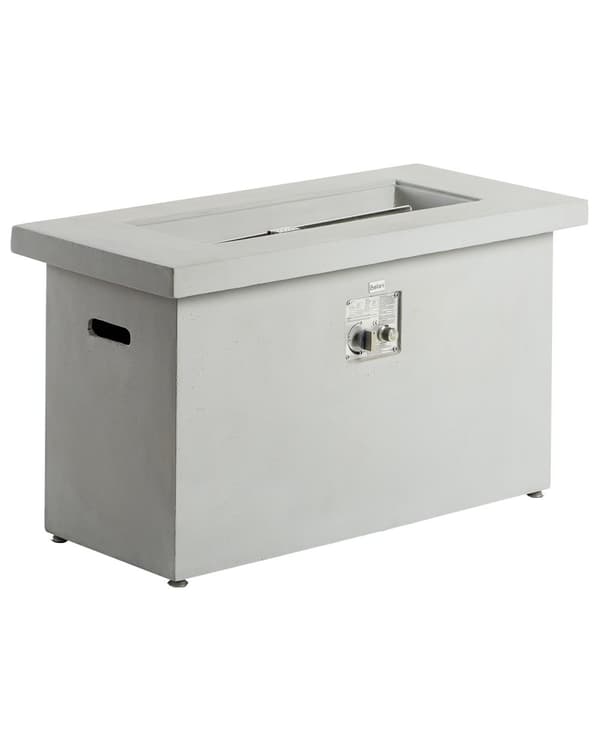 Utepeis Lysegrå 108 x 51 x 62 cm GRC Gassdrevet Rektangulær form Moderne design Terrassevarmer Ildsted Hage