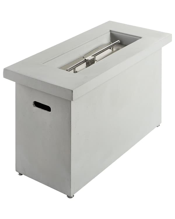 Utepeis Lysegrå 108 x 51 x 62 cm GRC Gassdrevet Rektangulær form Moderne design Terrassevarmer Ildsted Hage