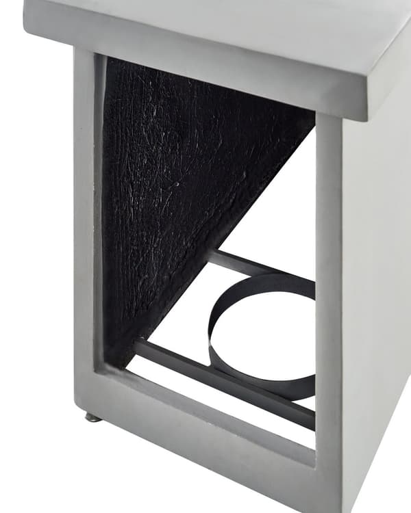 Utepeis Lysegrå 108 x 51 x 62 cm GRC Gassdrevet Rektangulær form Moderne design Terrassevarmer Ildsted Hage