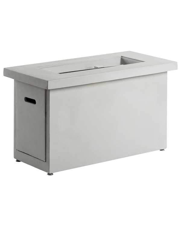 Utepeis Lysegrå 108 x 51 x 62 cm GRC Gassdrevet Rektangulær form Moderne design Terrassevarmer Ildsted Hage