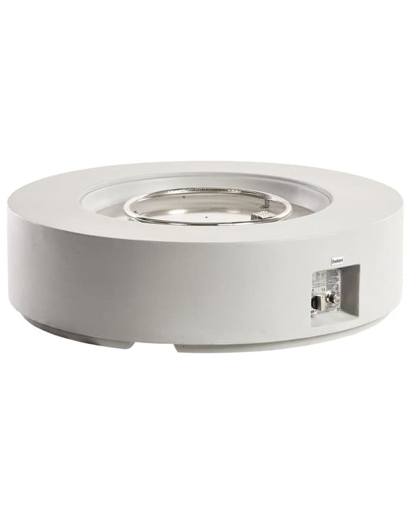 Utepeis Lysegrå 107 x 30 cm GRC Gassdrevet Rund form Moderne design Terrassevarmer Ildsted Hage