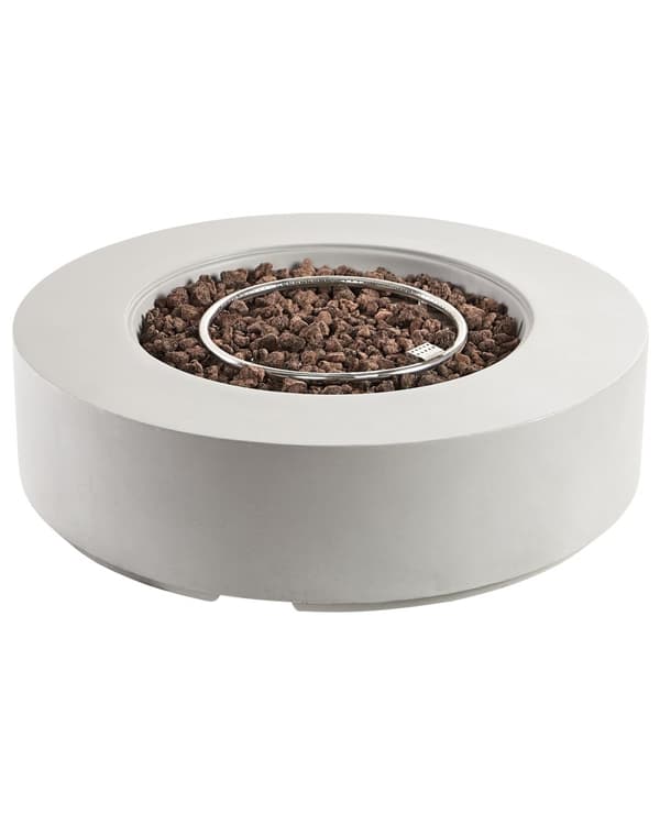 Utepeis Lysegrå 107 x 30 cm GRC Gassdrevet Rund form Moderne design Terrassevarmer Ildsted Hage