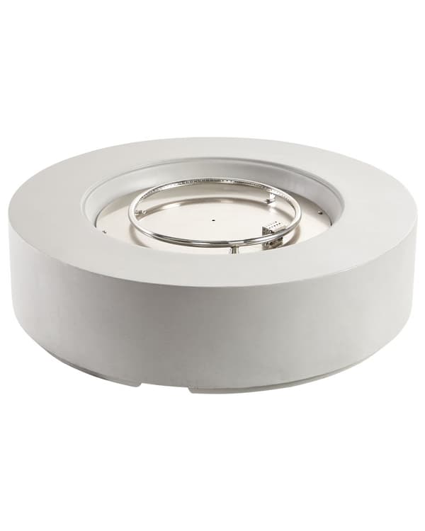 Utepeis Lysegrå 107 x 30 cm GRC Gassdrevet Rund form Moderne design Terrassevarmer Ildsted Hage